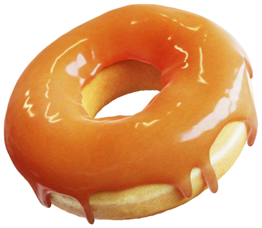 Codchem glazed donut — glaze colour shifts to match each product world